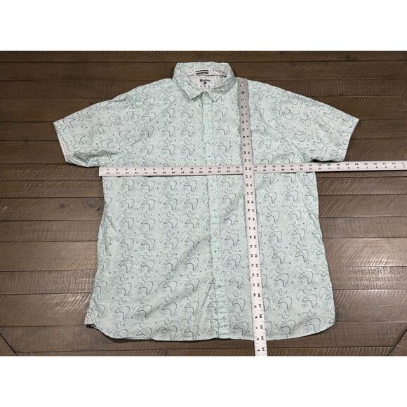 Recess Short Sleeve Button-up Slim Fit Shirt Retro Print - Men’s Size XL - Picture 5 of 9